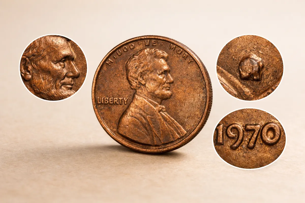 Editorial checklist image for lincoln penny errors showing visible clues and comparison notes.