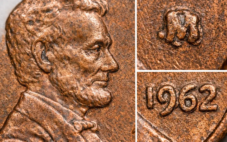 Close-up visual clues that help distinguish lincoln penny errors