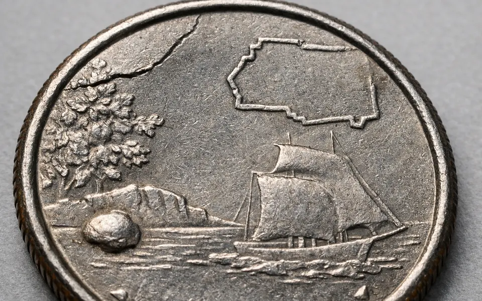 Close-up visual clues that help distinguish state quarter errors