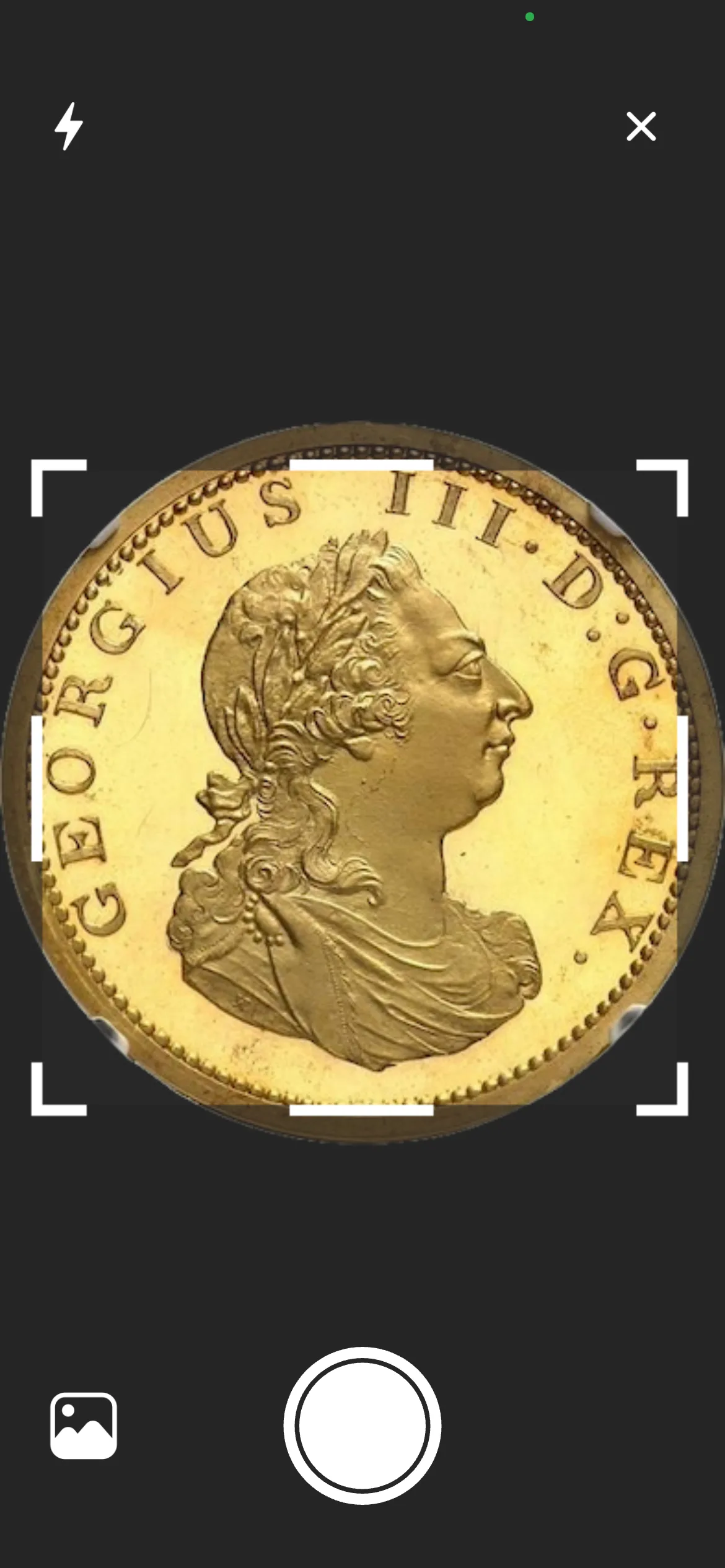 Taking a photo of a coin